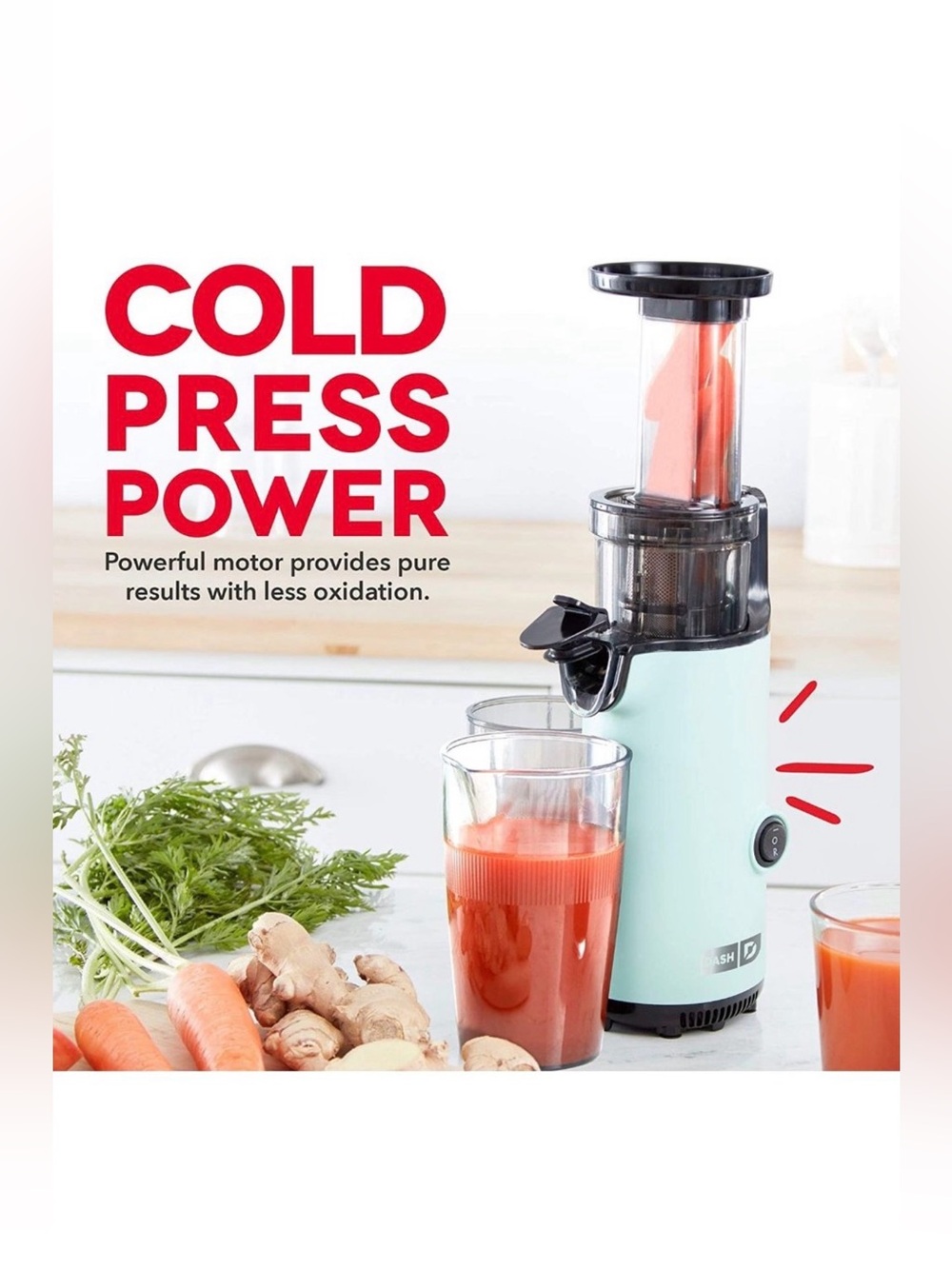 🛍️ NWT Dash Compact Slow Masticating Juicer Extractor - Aqua Blue